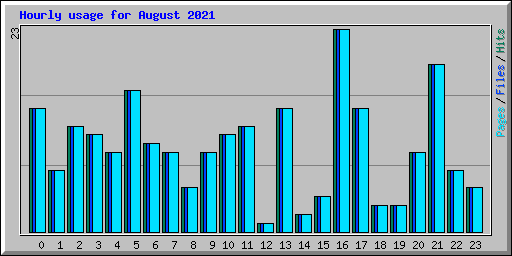 Hourly usage for August 2021